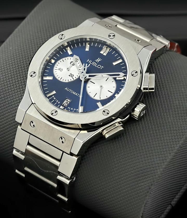 Hublot Classic Fusion Chronograph Mens Blue Dial Watch Compressed 2