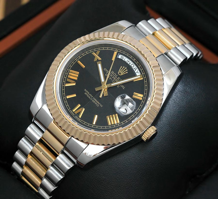 Rolex Day Date 40 2tone Black Dial Authentic Watch Compact 1767649692 53f1ba0e