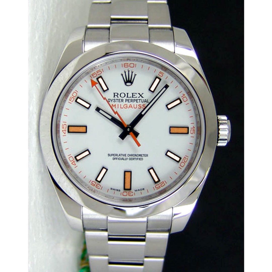 Rolex Milgauss White Orange Dial Steel 116400 Rehaut Compact 1767649693 Ff99f7c5