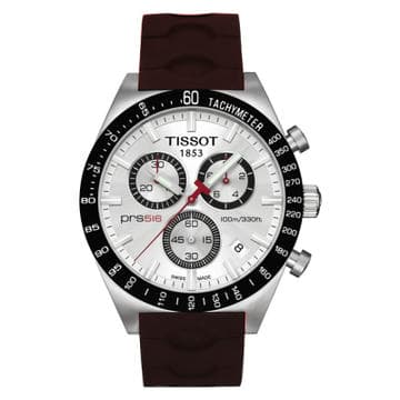 Men S Tissot Prs 516 Swiss Silver Dial Rubber Chronograph Techymeter 1